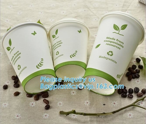 Ecologico, Blodegradable, concimabile, PLA ha allineato l'insieme freddo caldo eliminabile della tazza della bevanda, il caffè, i negozi, chiosco