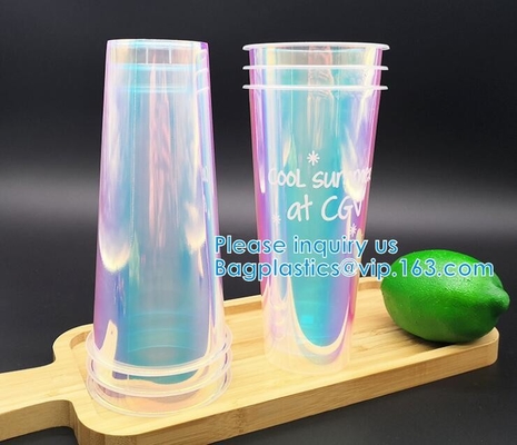 Tazza eliminabile creativa a forma di U di scintillio, bevanda Juice Coffee Tea Takeaway Cups, frullato di frappè