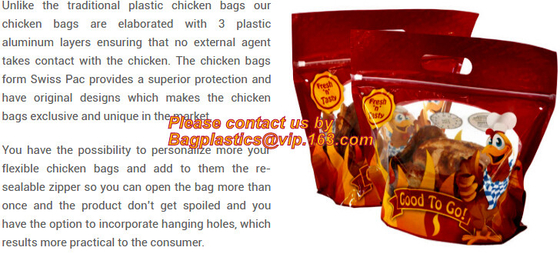 La borsa di carne grigliata, le borse del pollo del girarrosto, la borsa dell'alimento di microonda, Woolworths, Shoprite INSACCA, PORTA VIA la borsa