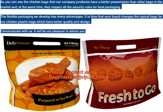 La borsa di carne grigliata, le borse del pollo del girarrosto, la borsa dell'alimento di microonda, Woolworths, Shoprite INSACCA, PORTA VIA la borsa