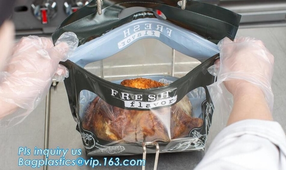 La barriera, a prova d'umidità, pollo del girarrosto di Kraft insacca la ghiottoneria d'imballaggio del pasto caldo insacca con la serratura risigillabile della chiusura lampo