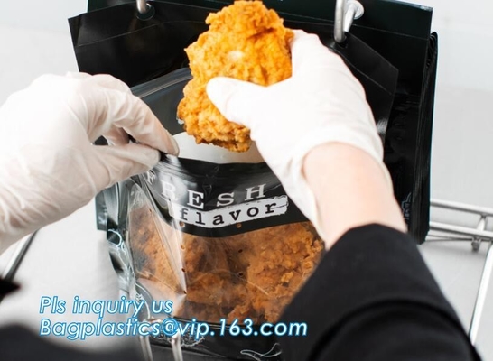 Del supporto borsa calda antinebbia biodegradabile del pollo del girarrosto di microonda della borsa della chiusura lampo del pollo arrosto su con la maniglia
