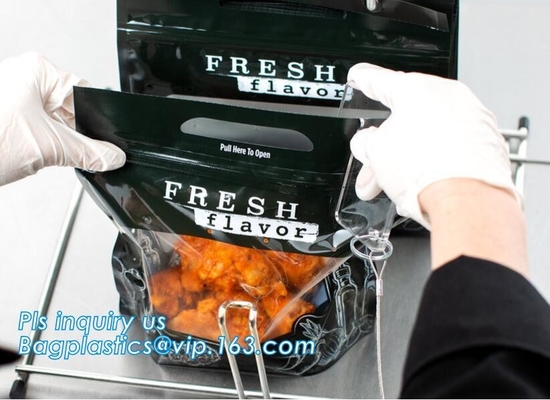 Del supporto borsa calda antinebbia biodegradabile del pollo del girarrosto di microonda della borsa della chiusura lampo del pollo arrosto su con la maniglia