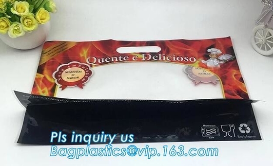 La chiusura lampo risigillabile del cursore, Doypack, pollo arrosto sta sul sacchetto con il foro di sfiato, condizione inferiore di auto del rinforzo