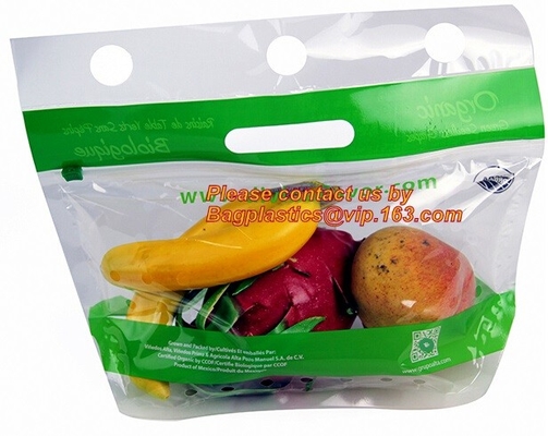 Stia sul sacchetto, borse di plastica della serratura dello zip della chiusura lampo del cursore del chiaro del commestibile del congelatore dell'alimento pacchetto riutilizzabile della frutta