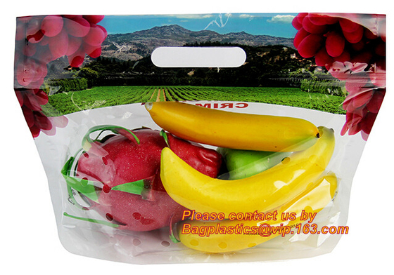 Stia sul sacchetto, borse di plastica della serratura dello zip della chiusura lampo del cursore del chiaro del commestibile del congelatore dell'alimento pacchetto riutilizzabile della frutta