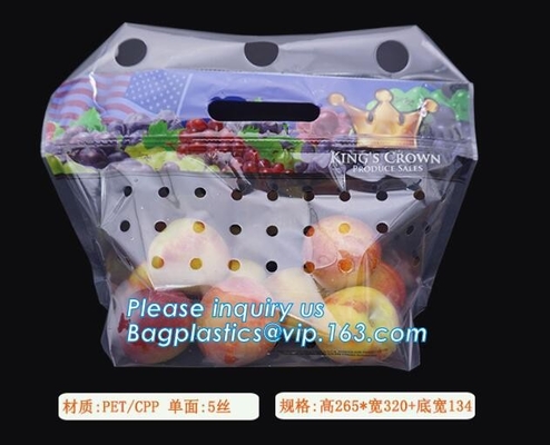 Chiaro supporto a chiusura lampo sulle borse d'imballaggio del sacchetto della frutta, borse scaricate dei prodotti con la chiusura lampo, frutta di verdure al minuto