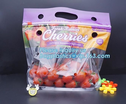 Chiaro supporto a chiusura lampo sulle borse d'imballaggio del sacchetto della frutta, borse scaricate dei prodotti con la chiusura lampo, frutta di verdure al minuto