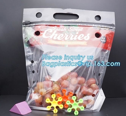 Chiaro supporto a chiusura lampo sulle borse d'imballaggio del sacchetto della frutta, borse scaricate dei prodotti con la chiusura lampo, frutta di verdure al minuto