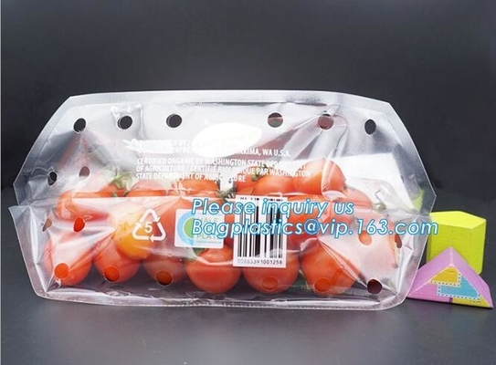 Chiaro supporto a chiusura lampo sulle borse d'imballaggio del sacchetto della frutta, borse scaricate dei prodotti con la chiusura lampo, frutta di verdure al minuto
