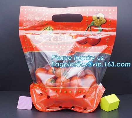 Chiaro supporto a chiusura lampo sulle borse d'imballaggio del sacchetto della frutta, borse scaricate dei prodotti con la chiusura lampo, frutta di verdure al minuto
