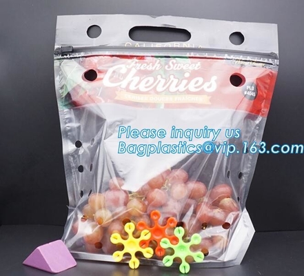Chiaro supporto a chiusura lampo sulle borse d'imballaggio del sacchetto della frutta, borse scaricate dei prodotti con la chiusura lampo, frutta di verdure al minuto