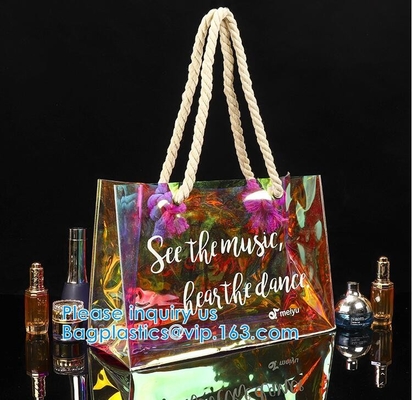 Le donne insaccano, borse dello stadio, PVC Tote Bag, borsa, borsa dell'involucro di regalo di festival, borsa cosmetica di stoccaggio della maniglia