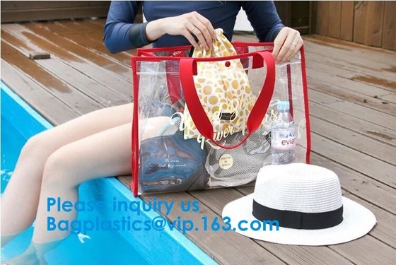 PVC, borsa del cursore e di nylon della chiusura dello stadio, chiara borsa di totalizzatore, borsa della borsa della spiaggia, viaggio & Tote Bags Zippered palestra