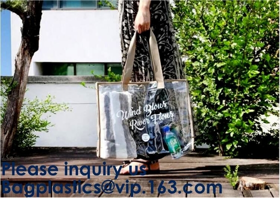 PVC, borsa del cursore e di nylon della chiusura dello stadio, chiara borsa di totalizzatore, borsa della borsa della spiaggia, viaggio & Tote Bags Zippered palestra