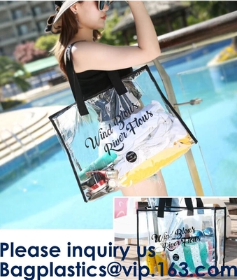 PVC, borsa del cursore e di nylon della chiusura dello stadio, chiara borsa di totalizzatore, borsa della borsa della spiaggia, viaggio & Tote Bags Zippered palestra