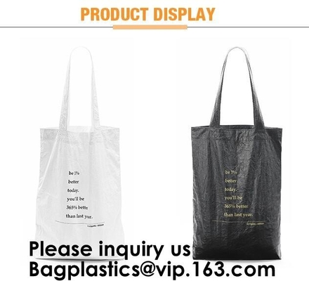 Rivestimento di carta di Du Pont Tote Bag With Cotton Linen di TYVEK di carta kraft del sacchetto della spesa della borsa lavabile della spalla