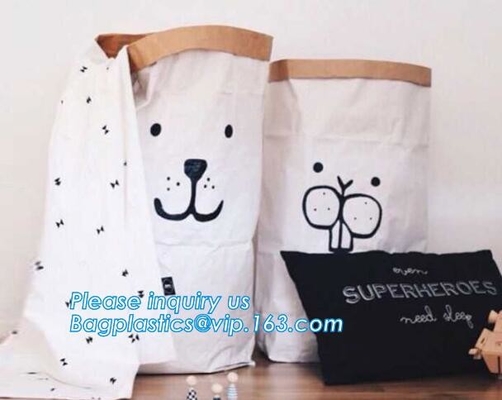 borsa più papier delle sac en, decorazione di tela di Basket Nursery Home dell'organizzatore dell'abbigliamento dei giocattoli dei bambini della borsa di stoccaggio di carta kraft