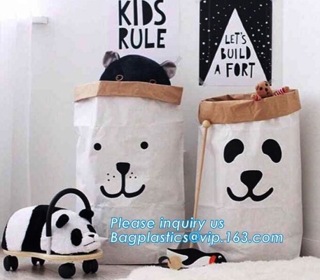 borsa più papier delle sac en, decorazione di tela di Basket Nursery Home dell'organizzatore dell'abbigliamento dei giocattoli dei bambini della borsa di stoccaggio di carta kraft