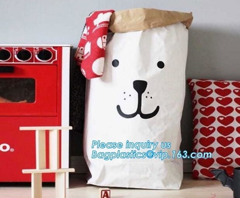 borsa più papier delle sac en, decorazione di tela di Basket Nursery Home dell'organizzatore dell'abbigliamento dei giocattoli dei bambini della borsa di stoccaggio di carta kraft