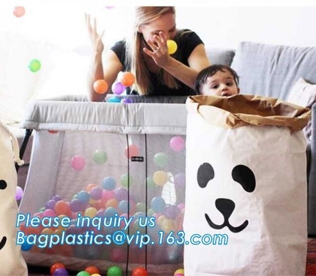 borsa più papier delle sac en, decorazione di tela di Basket Nursery Home dell'organizzatore dell'abbigliamento dei giocattoli dei bambini della borsa di stoccaggio di carta kraft