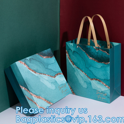 Borsa di carta con le maniglie, borsa della festa nuziale, dimensione del regalo del mazzo di XL del sacco di carta del quadrato, avvolgente le borse, contenitori di regalo