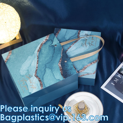 Borsa di carta con le maniglie, borsa della festa nuziale, dimensione del regalo del mazzo di XL del sacco di carta del quadrato, avvolgente le borse, contenitori di regalo