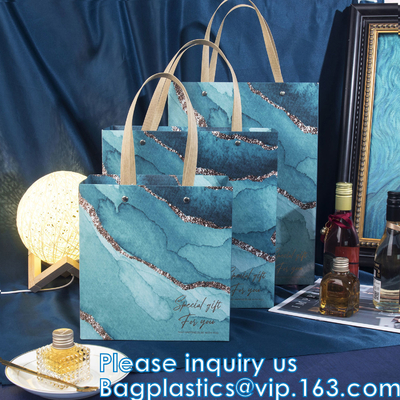 Borsa di carta con le maniglie, borsa della festa nuziale, dimensione del regalo del mazzo di XL del sacco di carta del quadrato, avvolgente le borse, contenitori di regalo