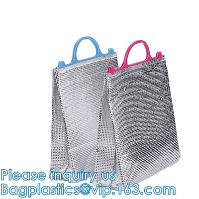 Borsa isolata sigillata dispositivo di raffreddamento di alluminio, borsa termica del pranzo della maniglia, borsa fredda calda, trasporto, conservazione