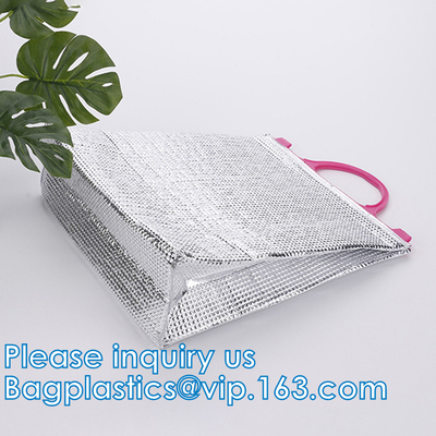 Borsa isolata sigillata dispositivo di raffreddamento di alluminio, borsa termica del pranzo della maniglia, borsa fredda calda, trasporto, conservazione