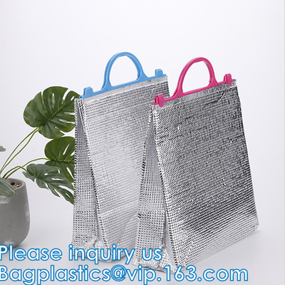 Borsa isolata sigillata dispositivo di raffreddamento di alluminio, borsa termica del pranzo della maniglia, borsa fredda calda, trasporto, conservazione