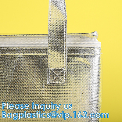 Borsa isolata sigillata dispositivo di raffreddamento di alluminio, borsa termica del pranzo della maniglia, borsa fredda calda, trasporto, conservazione