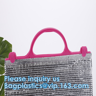 Borsa isolata sigillata dispositivo di raffreddamento di alluminio, borsa termica del pranzo della maniglia, borsa fredda calda, trasporto, conservazione