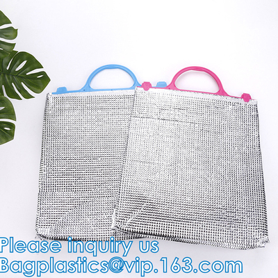 Borsa isolata sigillata dispositivo di raffreddamento di alluminio, borsa termica del pranzo della maniglia, borsa fredda calda, trasporto, conservazione