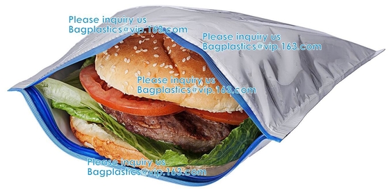 Borse termiche del panino della stagnola della serratura dello zip, medicina facile isolata riutilizzabile dell'ospedale della chiusura, borsa isolata vino