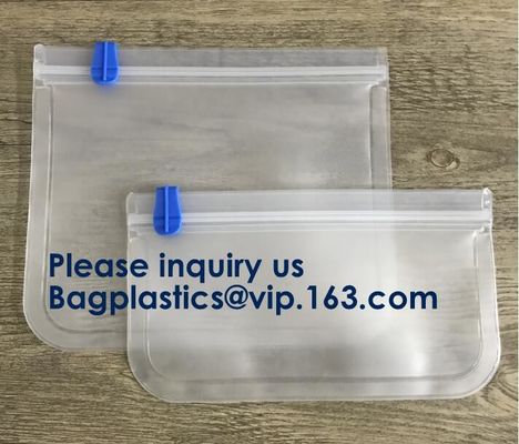 PEVA, silicone, borse risigillabili dell'alimento del congelatore di stoccaggio riutilizzabile, contenitore ermetico del pranzo della chiusura lampo della prova della perdita
