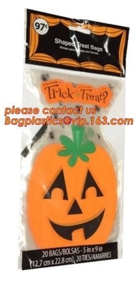 Borse del prato inglese della zucca, foglia festiva, decorazioni di Halloween, trucco o trattare, rifornimenti del partito, borse giganti della golosità