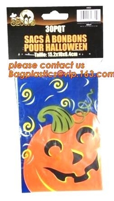 Borse del prato inglese della zucca, foglia festiva, decorazioni di Halloween, trucco o trattare, rifornimenti del partito, borse giganti della golosità