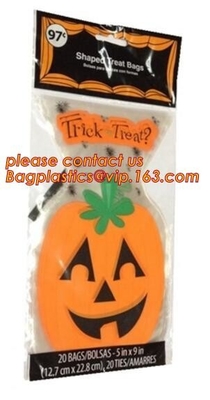 Borse del prato inglese della zucca, foglia festiva, decorazioni di Halloween, trucco o trattare, rifornimenti del partito, borse giganti della golosità