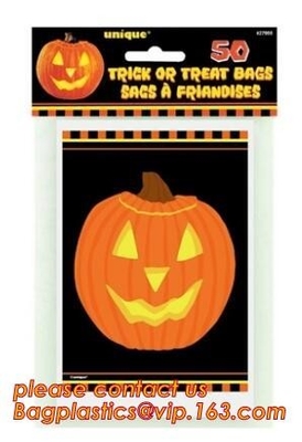 Borse del prato inglese della zucca, foglia festiva, decorazioni di Halloween, trucco o trattare, rifornimenti del partito, borse giganti della golosità