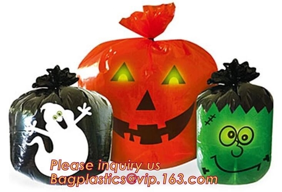 Borse del prato inglese della zucca, foglia festiva, decorazioni di Halloween, trucco o trattare, rifornimenti del partito, borse giganti della golosità
