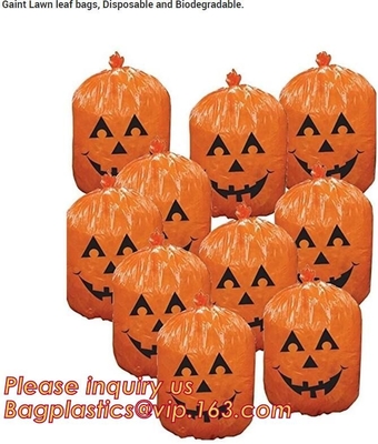 Borse del prato inglese della zucca, foglia festiva, decorazioni di Halloween, trucco o trattare, rifornimenti del partito, borse giganti della golosità