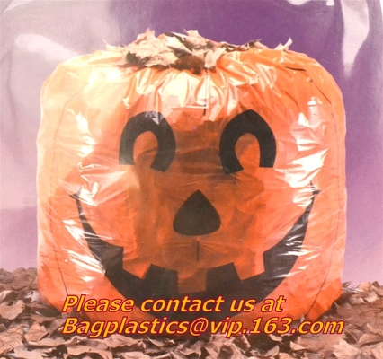 Borse del prato inglese della zucca, foglia festiva, decorazioni di Halloween, trucco o trattare, rifornimenti del partito, borse giganti della golosità