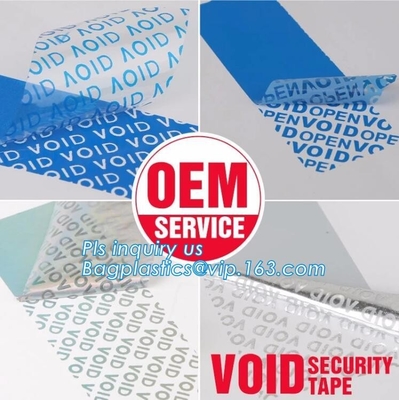 nastro d'etichettatura, abbigliamento della garanzia di trasferimento di numero con nastro adesivo evidente di sicurezza del compressore della guarnizione di vuoto di numero di serie