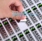 Tagliato sventi timbrando, PVC impermeabile Logo Sticker Label su ordinazione, il rivestimento opaco, pp del vinile identificano, autoadesivo dell'ANIMALE DOMESTICO