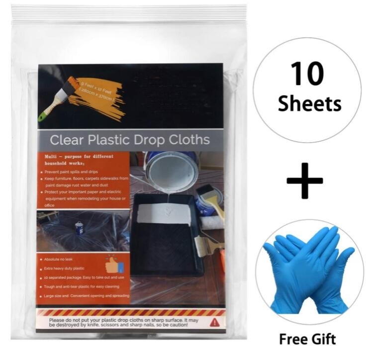 Strato di Plastic Drop Cloths del pittore, impermeabile, inossidabile, copertura della mobilia della Anti-polvere, copertura dello strato, copertura della mobilia