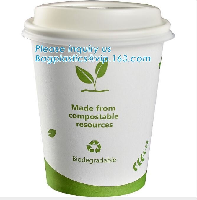 Ecologico, Blodegradable, concimabile, PLA ha allineato l'insieme freddo caldo eliminabile della tazza della bevanda, il caffè, i negozi, chiosco