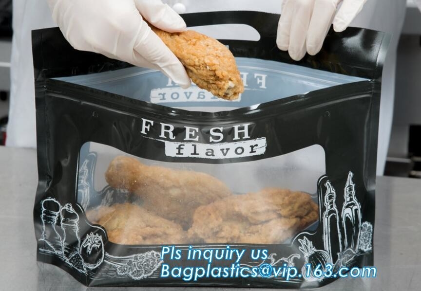La barriera, a prova d'umidità, pollo del girarrosto di Kraft insacca la ghiottoneria d'imballaggio del pasto caldo insacca con la serratura risigillabile della chiusura lampo
