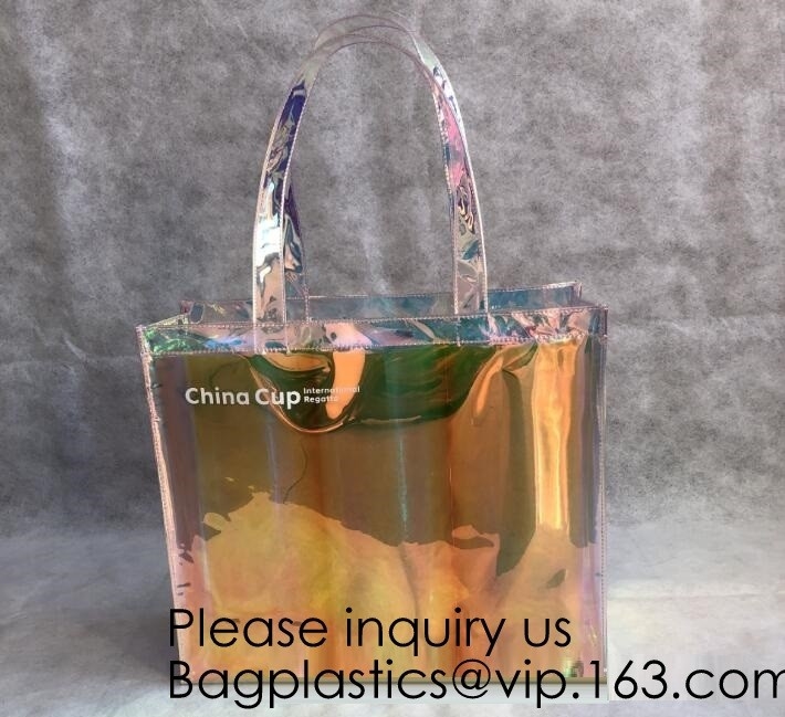Scintillio Tote Bag Pvc Holographic Bag, arcobaleno del vinile, totalizzatore di nuoto della borsa a tracolla della maniglia del laser della spiaggia