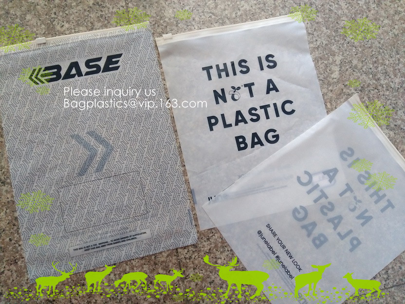 Borse concimabili, borse d'imballaggio risigillabili a chiusura lampo biodegradabili, borse su ordinazione di PLA di Zip lockking PBAT